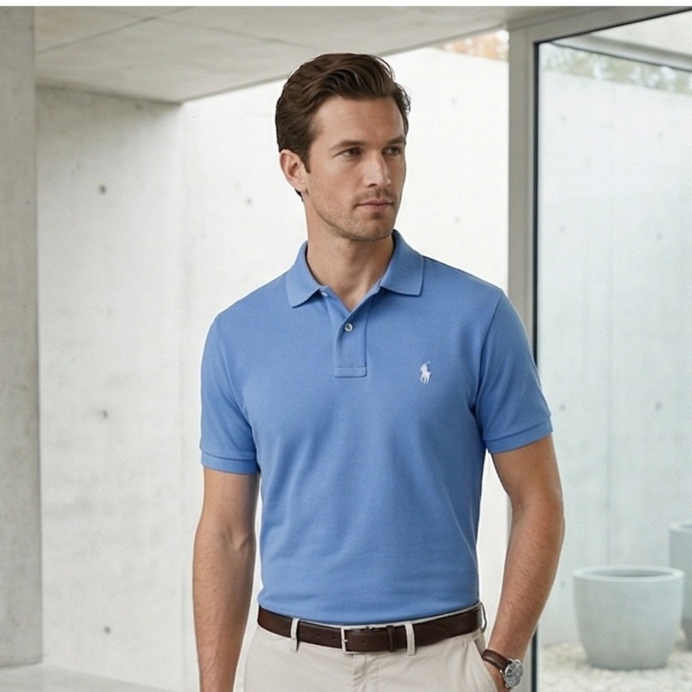 Polo Ralph Lauren Mens XLT Blue Short Sleeve Pique‎ Polo Shirt Big & Tall
